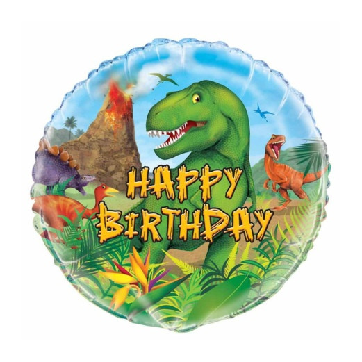 Dinosaurier B-Day | Heliumballon 46 cm - befüllt