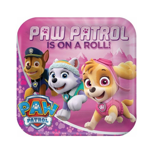 Paw Patrol Girl | Pappteller 23 x 23 cm - 8 Stück