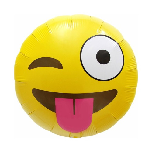 Emoji zwinkert | Heliumballon 46 cm - befüllt
