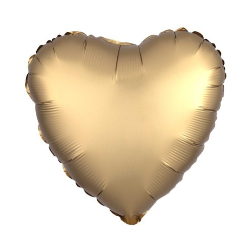 Herz gold | Heliumballon 46 cm - befüllt